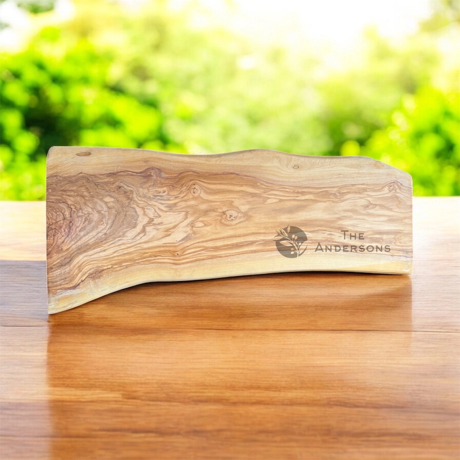 Personalized Italian Olive Wood Live-Edge Serving Board (24" x ~8")