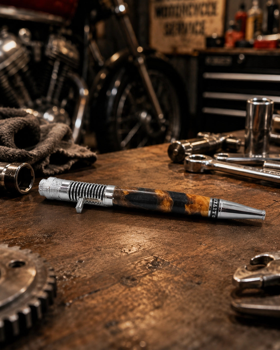 Easy Rider Series Motorcycle-Themed Customizable Twist Ballpoint Pens