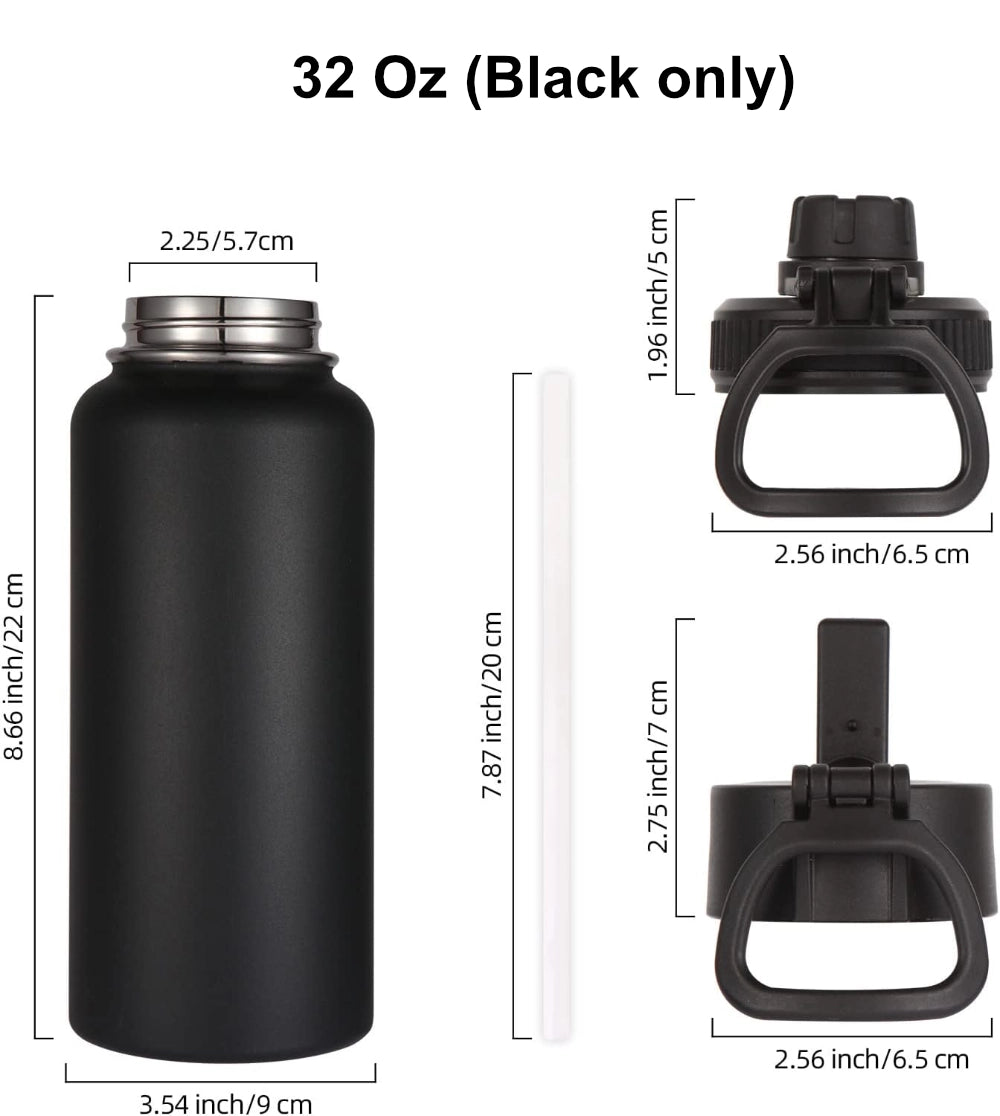 Personalized Laser-Engraved Insulated Stainless Steel Sports Water Bottle