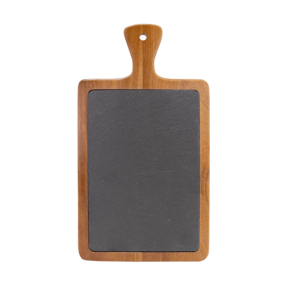 Acacia Wood & Slate Serving Board, 13.25" x 7"