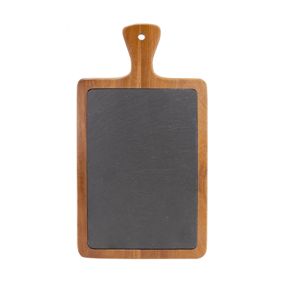 Acacia Wood & Slate Serving Board, 13.25" x 7"