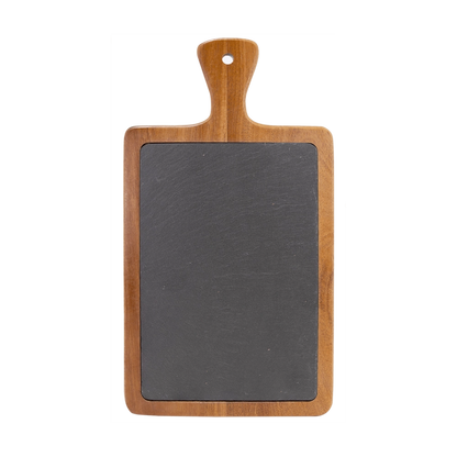 Acacia Wood & Slate Serving Board, 13.25" x 7"