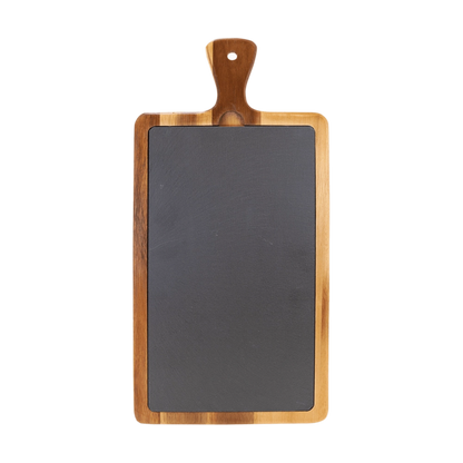 Acacia Wood & Slate Serving Board, 16" x 7.75"