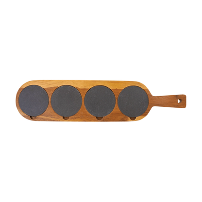 Acacia Wood & Slate Serving Board, 18.5" x 4.25"