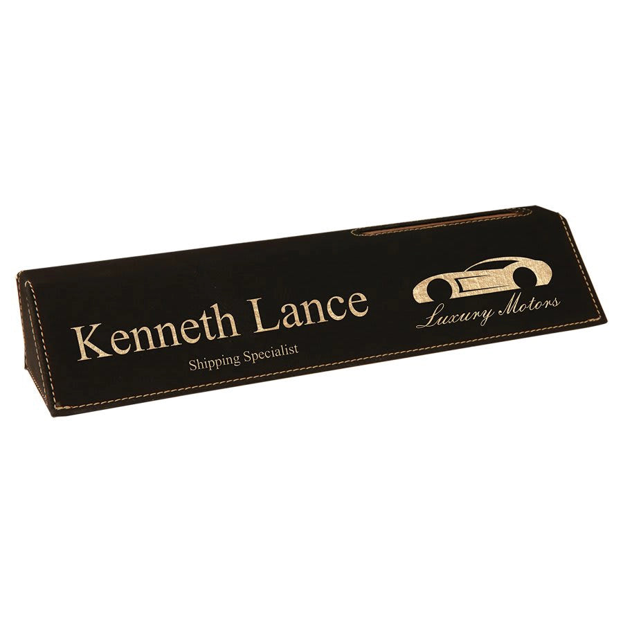 Desk Wedge - Leatherette - 10-1/2" With Business Card Slot