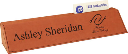 Desk Wedge - Leatherette - 10-1/2" With Business Card Slot