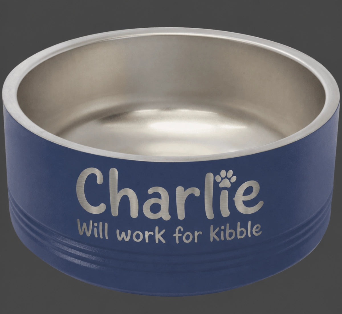Laser-Engraved Heavy Duty Stainless Steel Pet Bowl