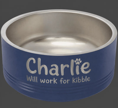 Laser-Engraved Heavy Duty Stainless Steel Pet Bowl