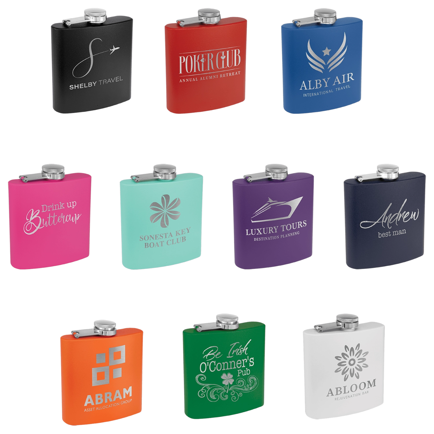 Personalized 6 oz. Matte Finish Stainless Steel Flask