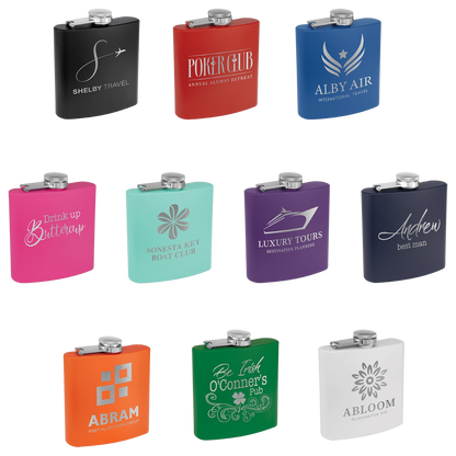 Personalized 6 oz. Matte Finish Stainless Steel Flask