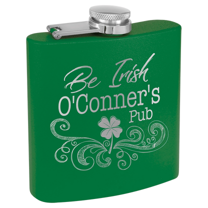 Personalized 6 oz. Matte Finish Stainless Steel Flask