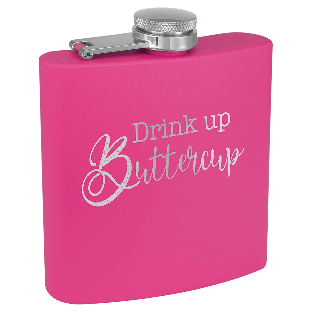 Personalized 6 oz. Matte Finish Stainless Steel Flask
