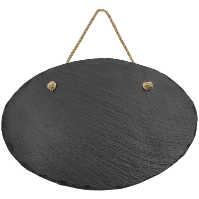 Personalized Slate Wall Decor with Hanger String - Oval 11 3/4" x 7 3/4"
