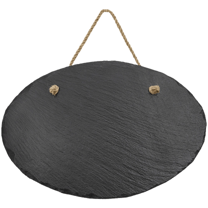 Personalized Slate Wall Decor with Hanger String - Oval 11 3/4" x 7 3/4"