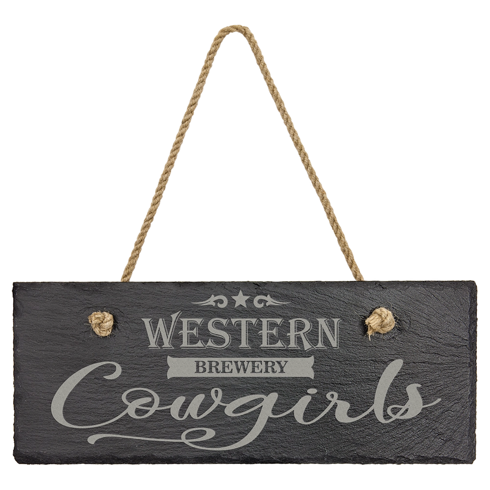 Personalized Slate Wall Decor with Hanger String - 10" x 4" Rectangle