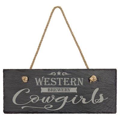 Personalized Slate Wall Decor with Hanger String - 10" x 4" Rectangle