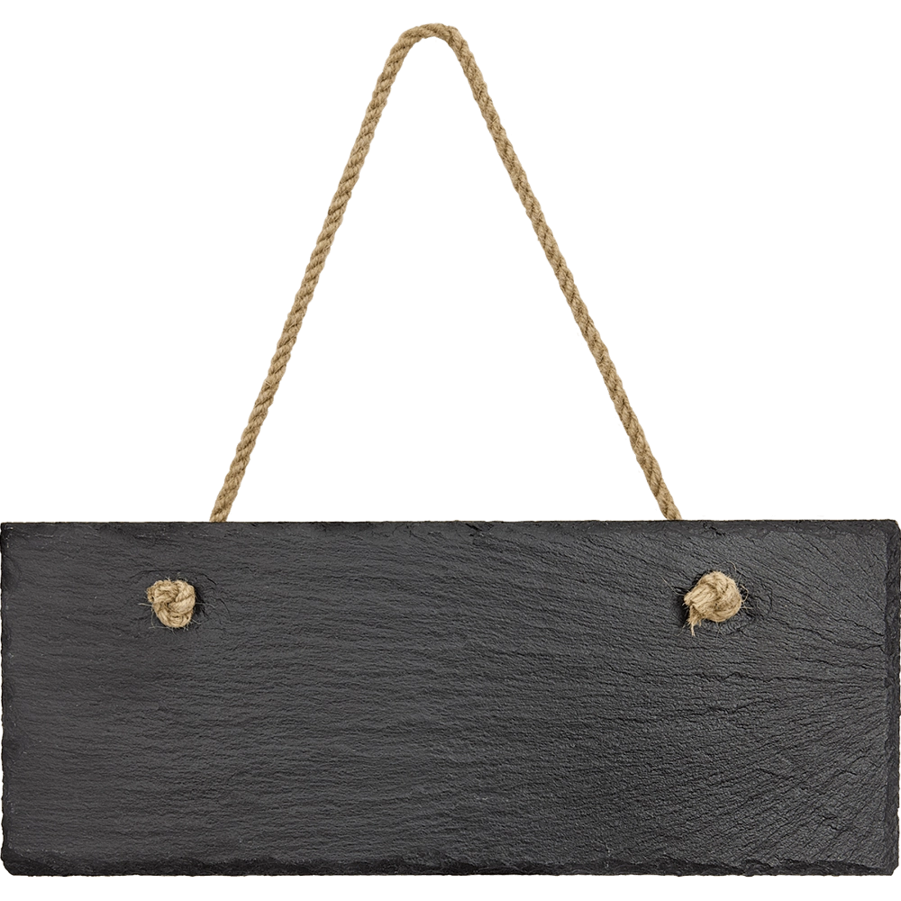 Personalized Slate Wall Decor with Hanger String - 10" x 4" Rectangle