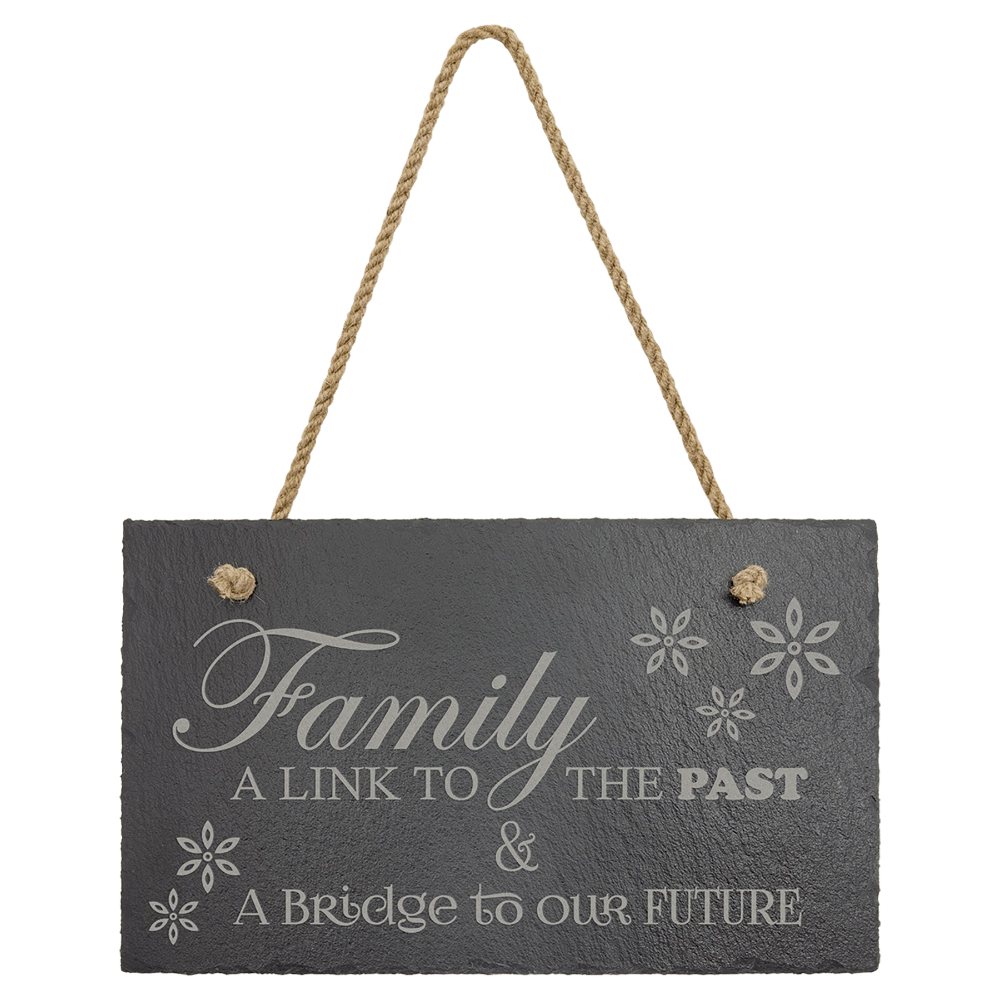 Personalized Slate Wall Decor with Hanger String - 11-3/4" x 7" Rectangle