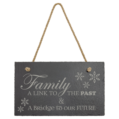 Personalized Slate Wall Decor with Hanger String - 11-3/4" x 7" Rectangle