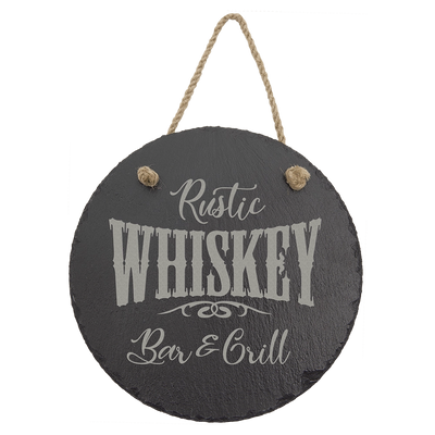 Personalized Slate Wall Decor with Hanger String - 7-3/4" Round