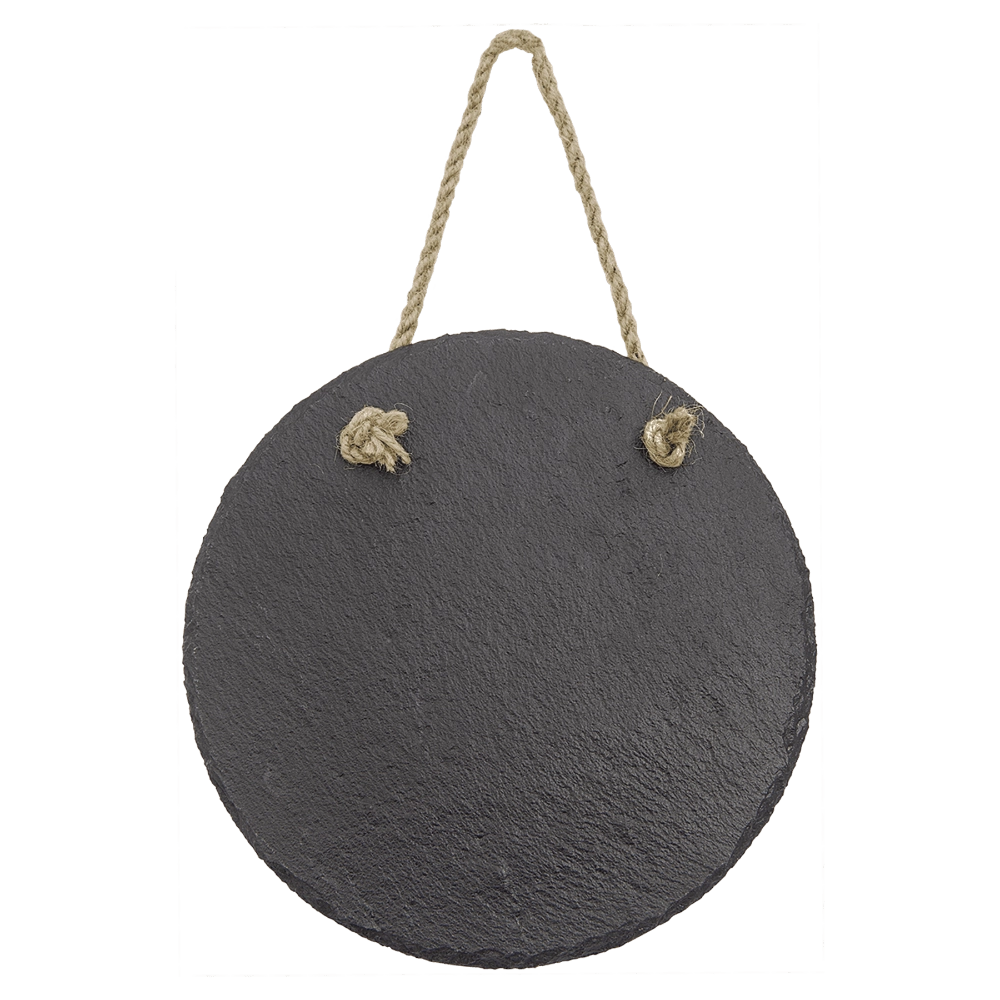 Personalized Slate Wall Decor with Hander String - 7" Round