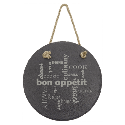 Personalized Slate Wall Decor with Hander String - 7" Round