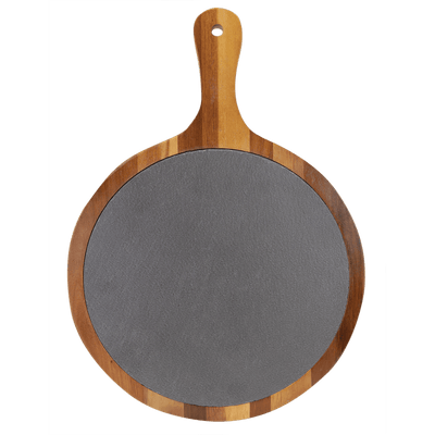 Personalized Slate and Acacia Wood Serving Boards