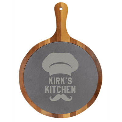 Personalized Slate and Acacia Wood Serving Boards